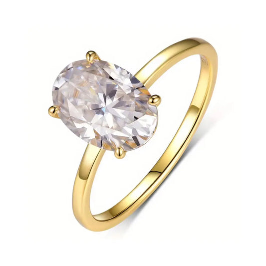 2.5CT Oval Moissanite Sterling Silver Ring
