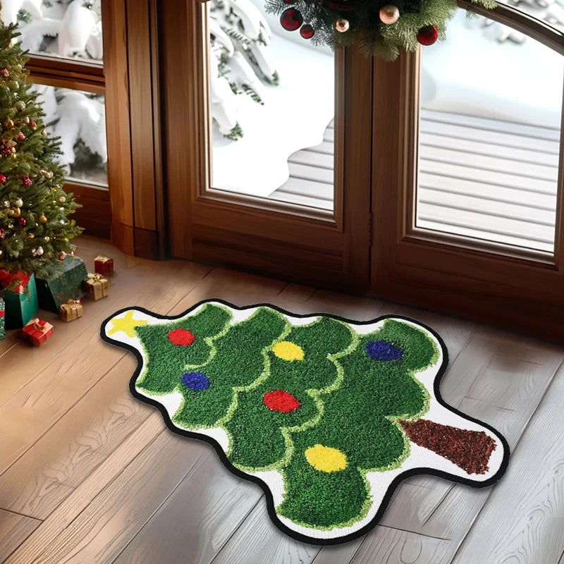 Christmas Tree-Shaped Floor Mat