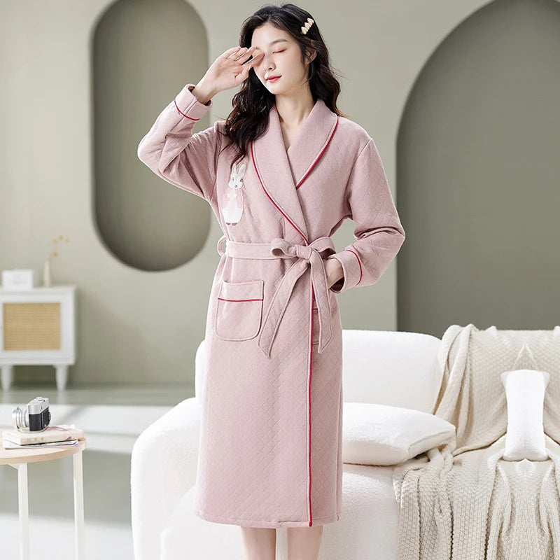 Women’s Cotton Quilted Bathrobe