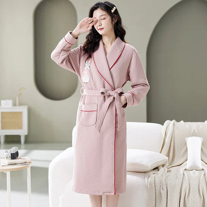 Women’s Cotton Quilted Bathrobe