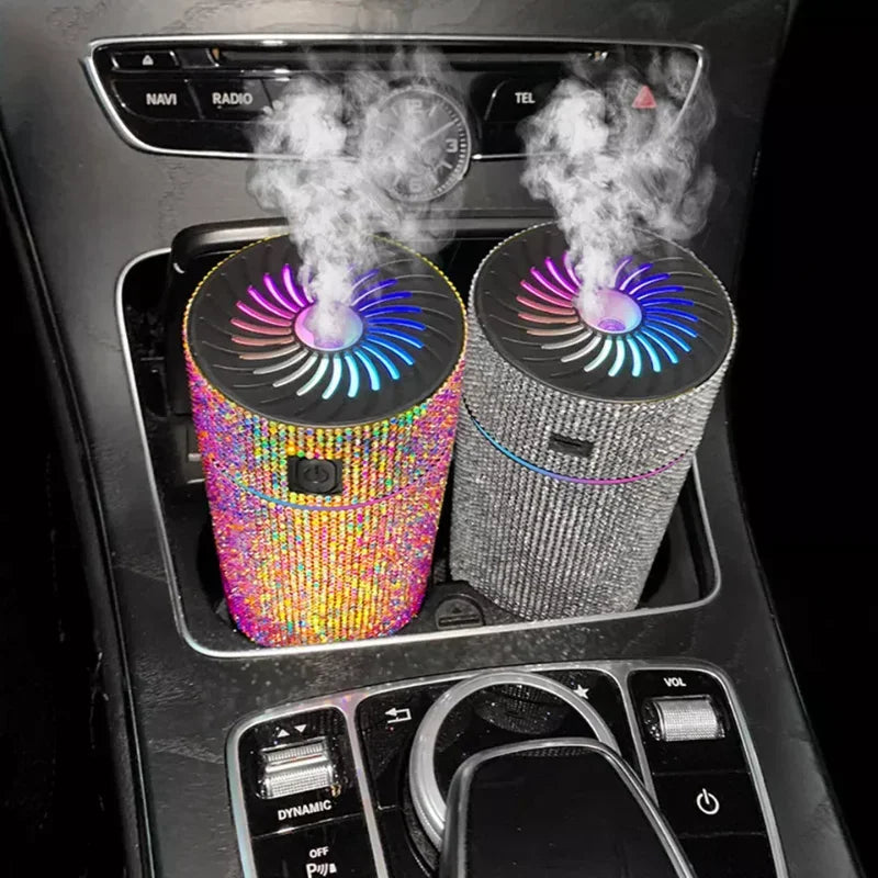 Luxury Diamond Car Diffuser Humidifier with LED Light