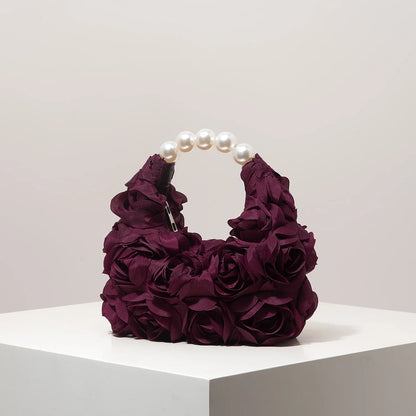 Floral Pearl Evening Party Handbag
