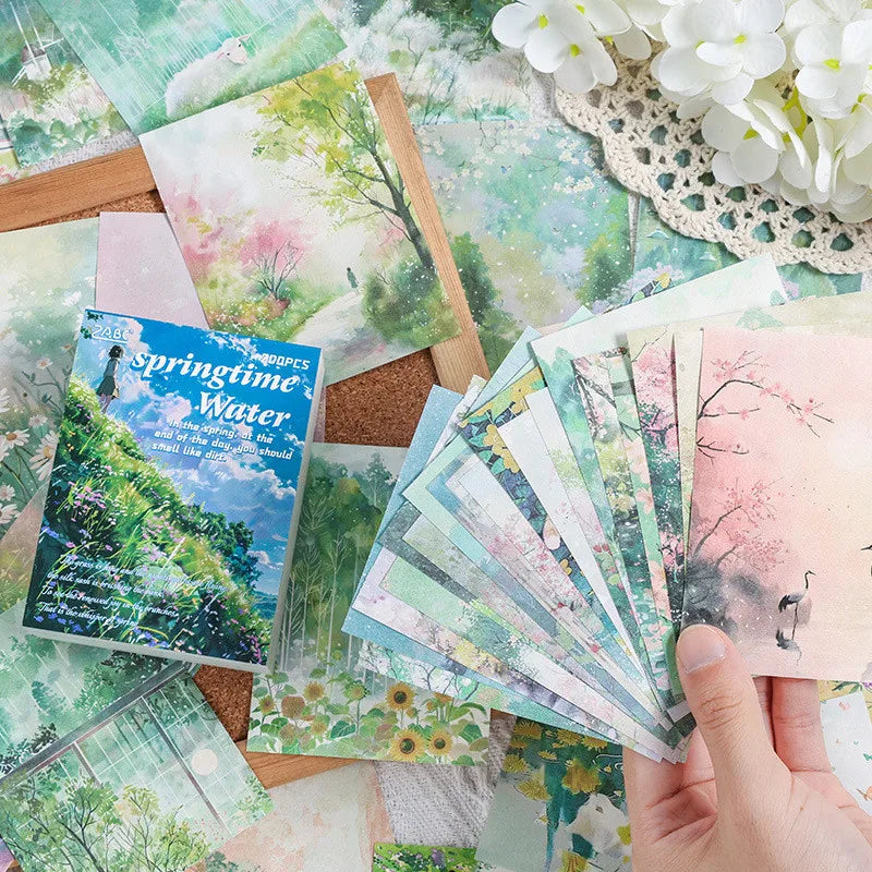 Landscape PET Collage Paper Pack for Journals & DIY Crafts