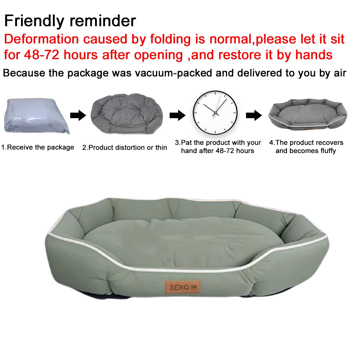 Orthopedic Sofa Pet Bed for Dogs & Cats