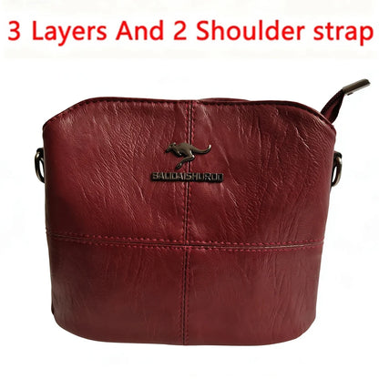 Casual Floral Embossed Leather Crossbody Shoulder Bag