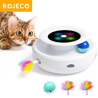 2-in-1 Automatic Cat Teaser & Rolling Ball Toy