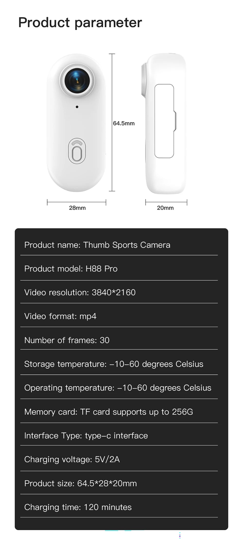 Mini 4K WiFi Action Camera