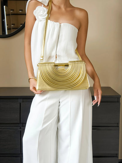 Gold Handwoven Evening Handbag