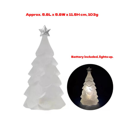 Glowing Christmas Cat Resin Figurine