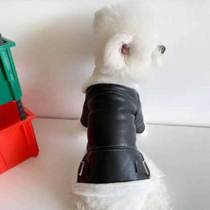 Winter Leather Dog Jacket Coat