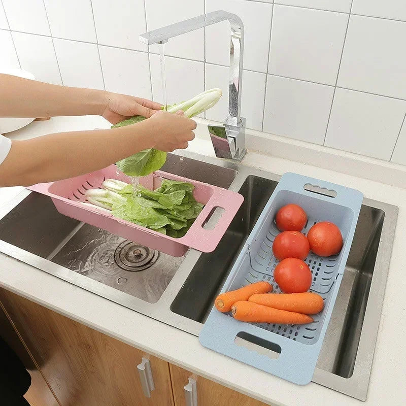 Adjustable Over-the-Sink Dish Drainer Basket