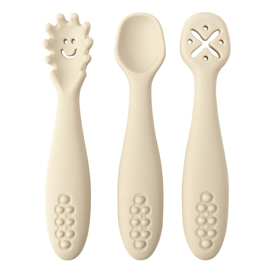 3pcs baby learning spoons utensils set