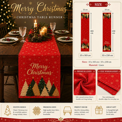Christmas Tree & Snowflake Table Runner