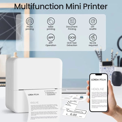 Bluetooth Pocket Thermal Printer & Sticker Paper Set