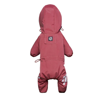 Full-Body Waterproof Dog Overalls with Reflective Strips & Hood
