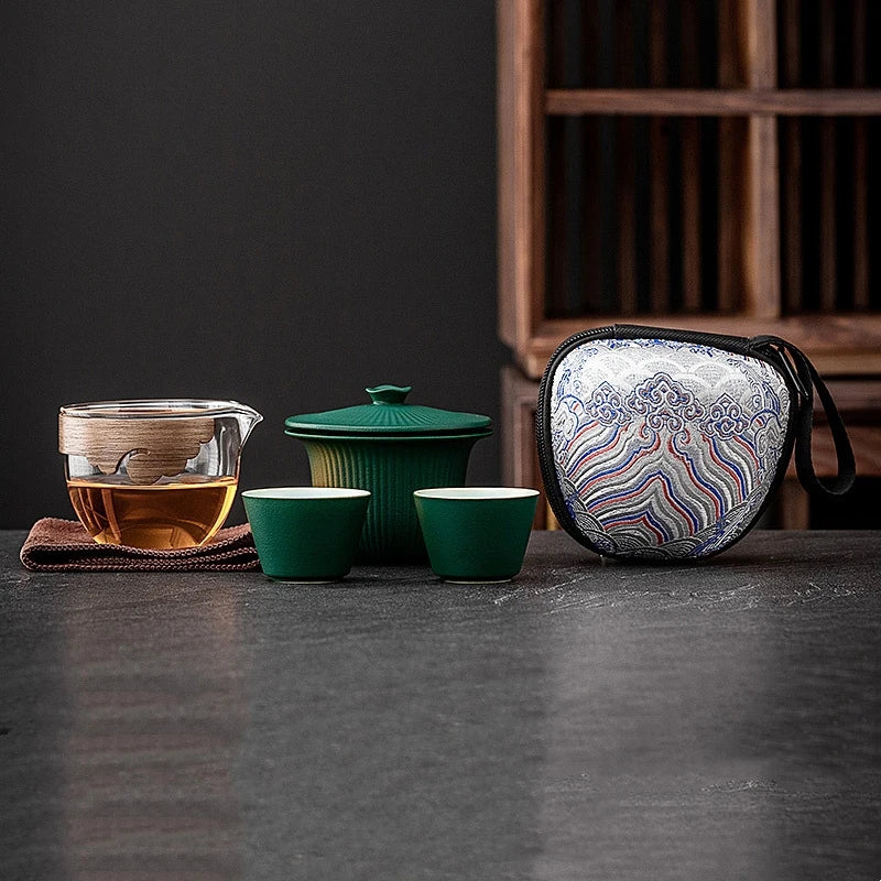 Portable Ceramic Travel Kung Fu Tea Set