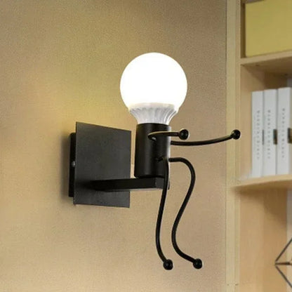 Vintage Industrial Wooden Wall Lamp – Creative E27 Wall Sconce