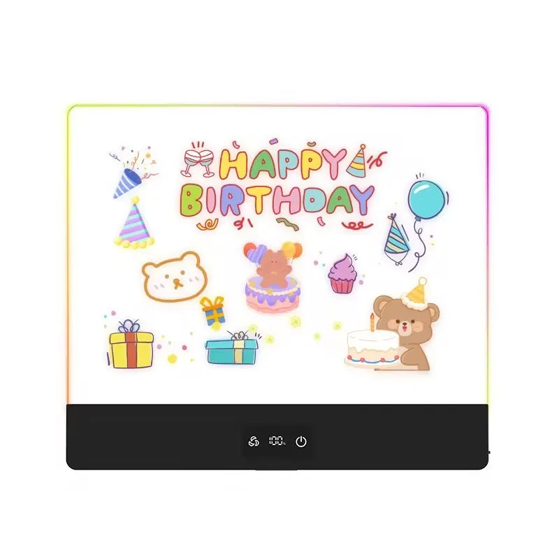Kids LED Writing Board – Adjustable Brightness Glow Drawing Pad with Neon Pens