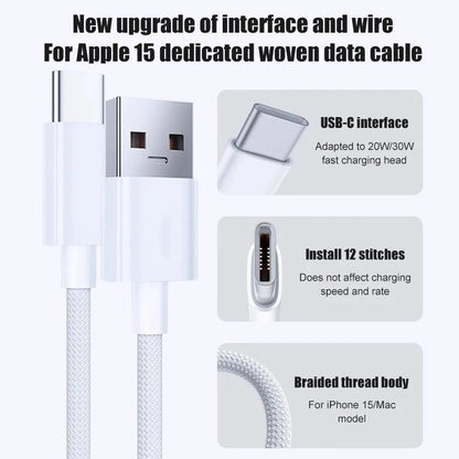 60W USB-A to USB-C Braided Fast Charging Cable