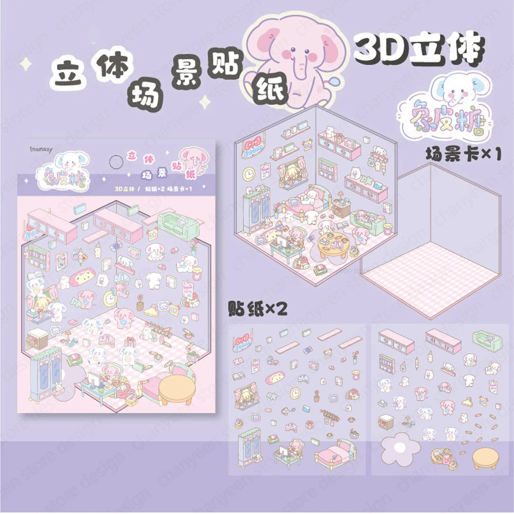 3D Cabin Scene DIY Sticker Kit