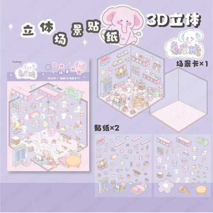 3D Cabin Scene DIY Sticker Kit