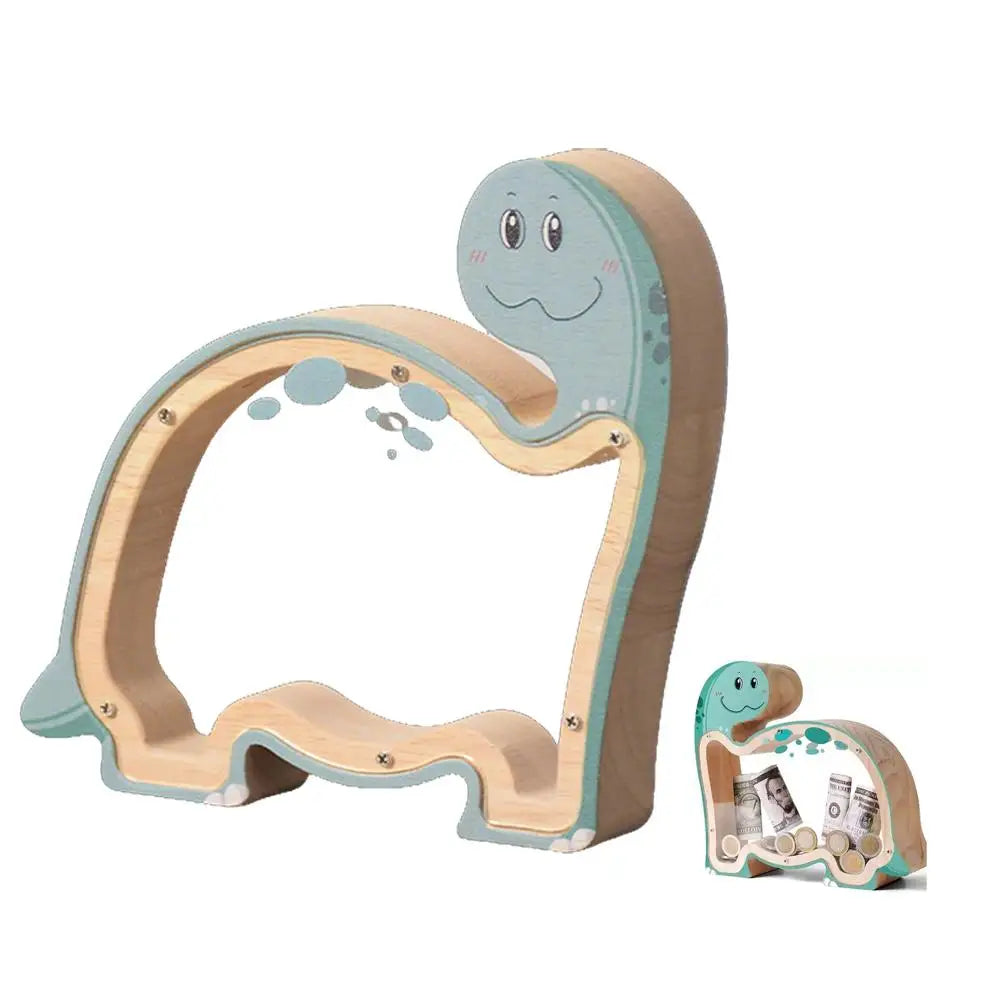Wooden Animal Piggy Bank for Kids