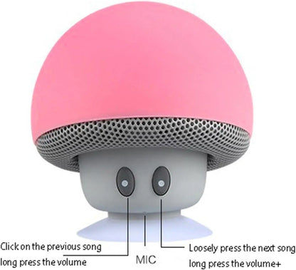 Mini Mushroom Bluetooth Speaker with Suction Cup
