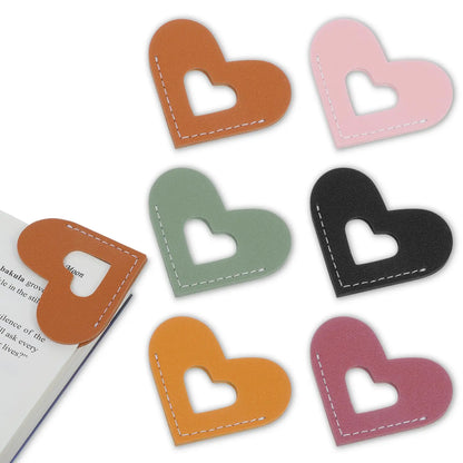 Leather Love Shaped Bookmarks