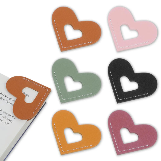 Leather Love Shaped Bookmarks