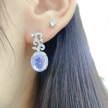 925 Silver Natural Gemstone Drop Earrings