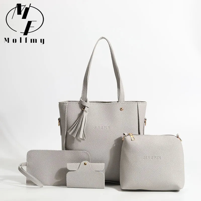 PU Leather Handbag Set