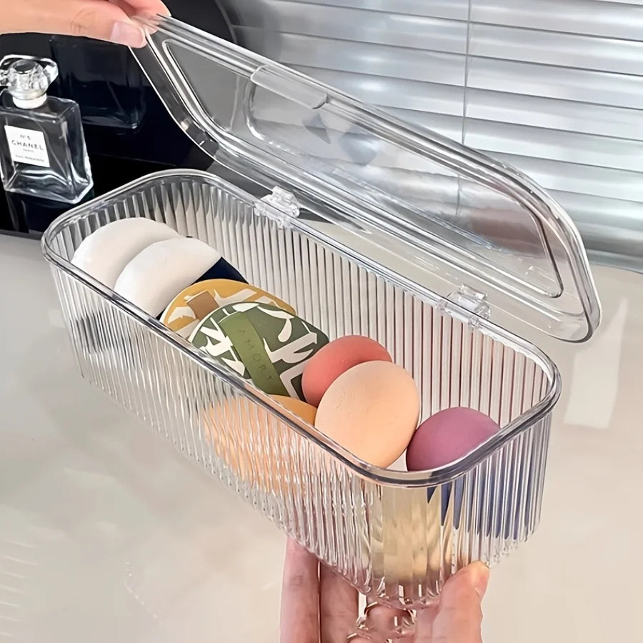Acrylic Makeup Brush Organizer with Lid