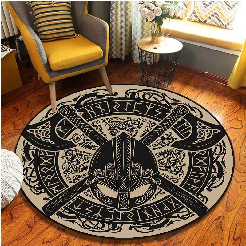 Viking Pattern Circular Non-Slip Foor Mat