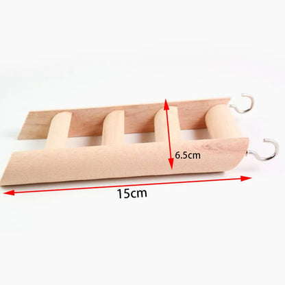 Natural Wooden Hamster Ladder Climbing Toy