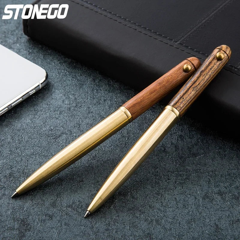 0.5mm Wooden Retractable Roller Ball Pens