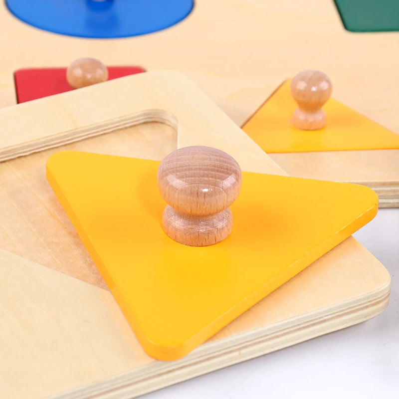 Wooden Montessori Geometric Shape Peg Puzzle