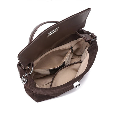 Women’s Suede Leather Flap Shoulder & Crossbody Bag