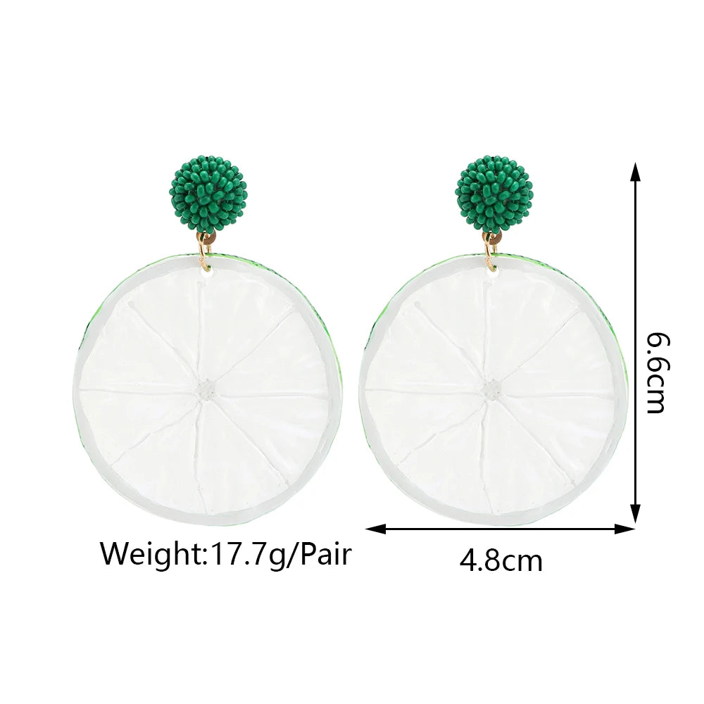 Acrylic Fruit Big Earrings