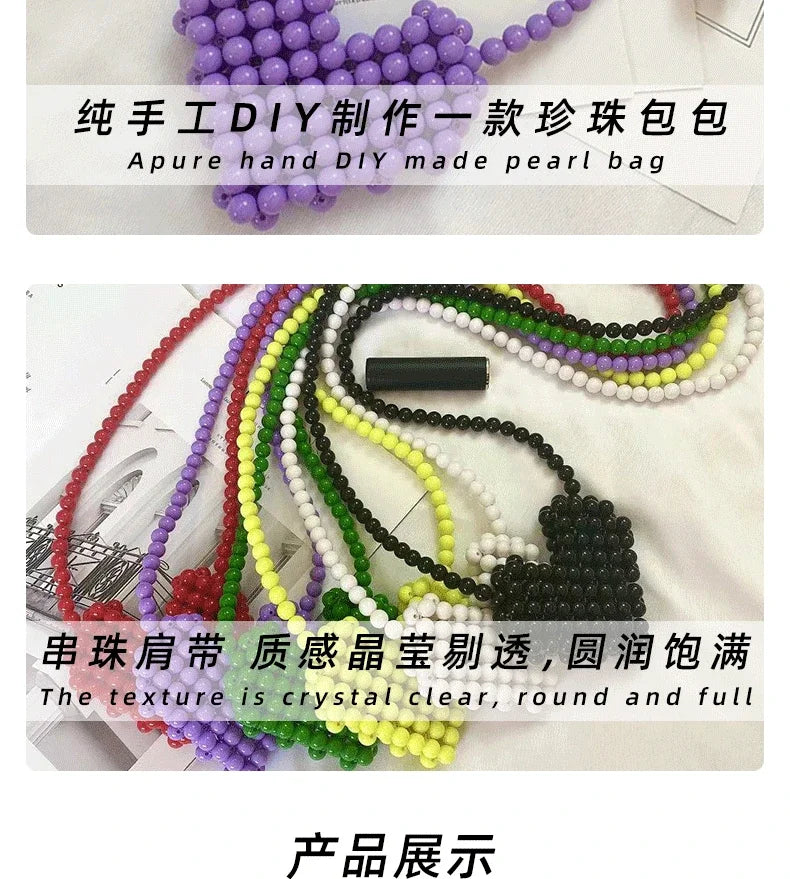 Mini Heart Beaded Crossbody Bag