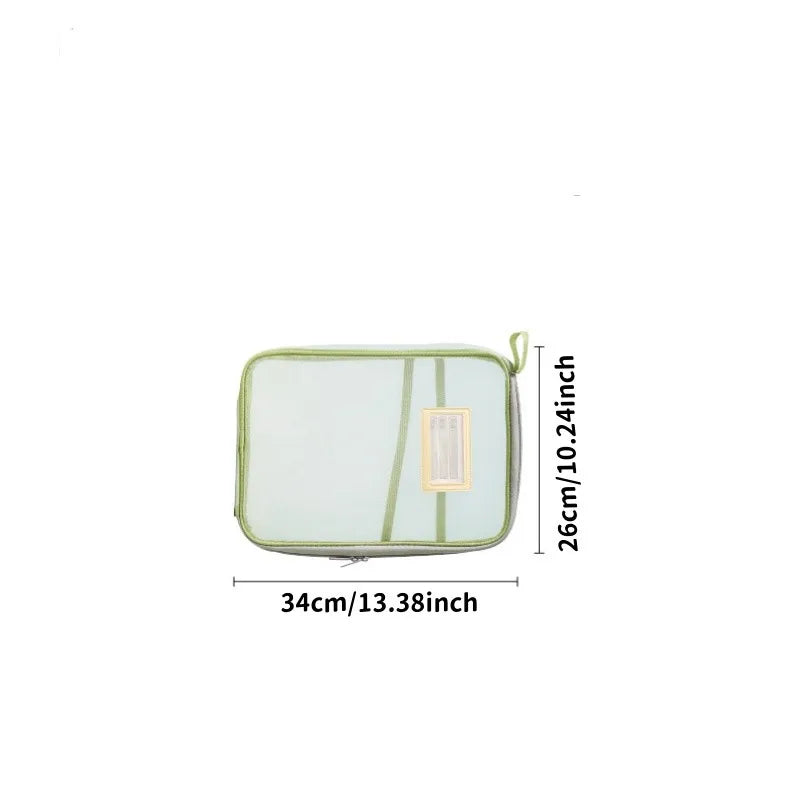 A4 Transparent Mesh Zipper Document Folder