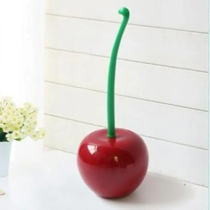 Decorative Cherry-Shaped Toilet Brush & Holder