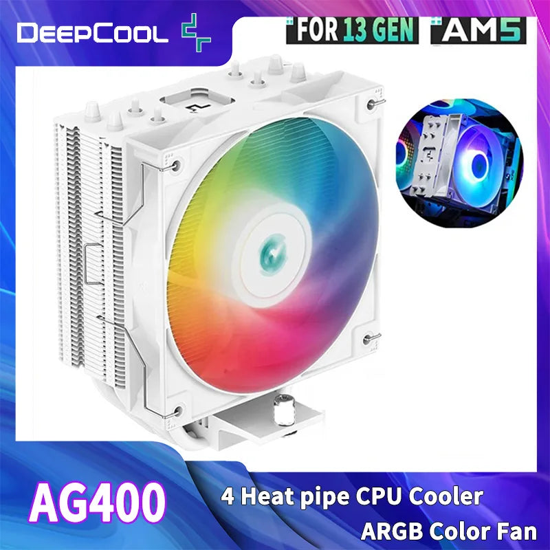 DEEPCOOL AG400 ARGB 4-Heatpipe CPU Air Cooler
