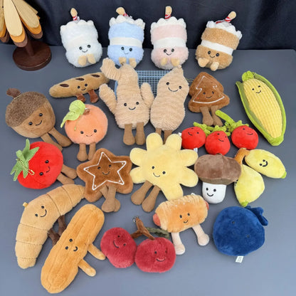 Cute Fruit & Vegetable Plush Keychain
