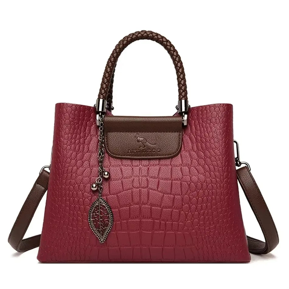 Large Capacity Women’s Leather Tote Handbag