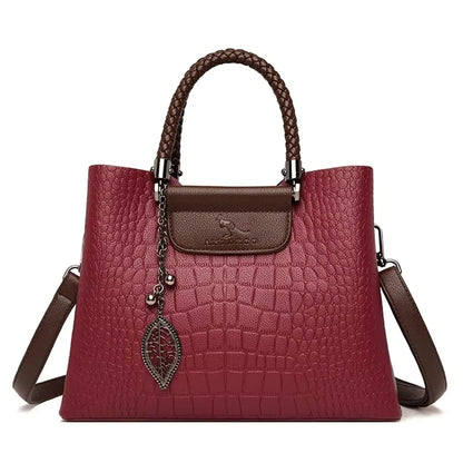 Large Capacity Women’s Leather Tote Handbag