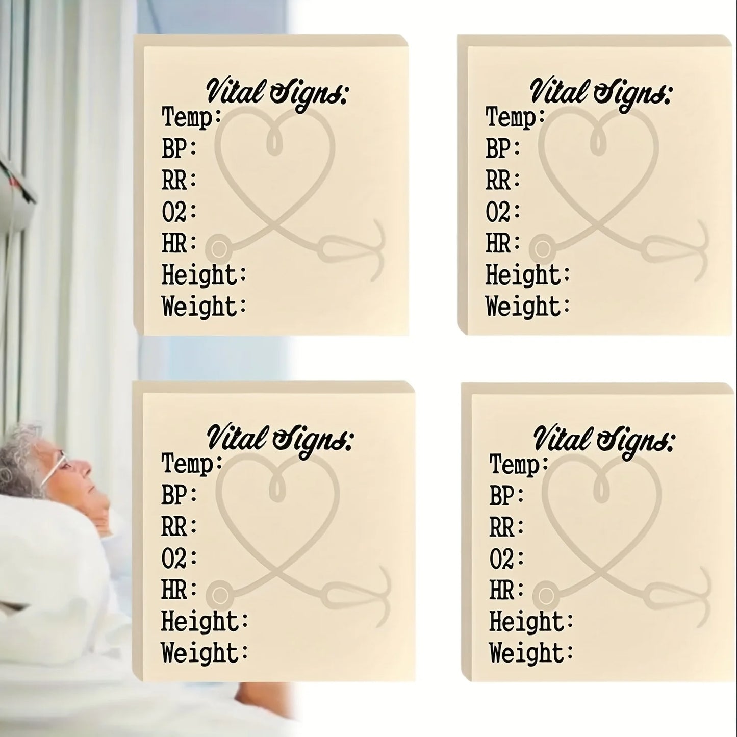 Patient Vital Signs Sticky Note Pad