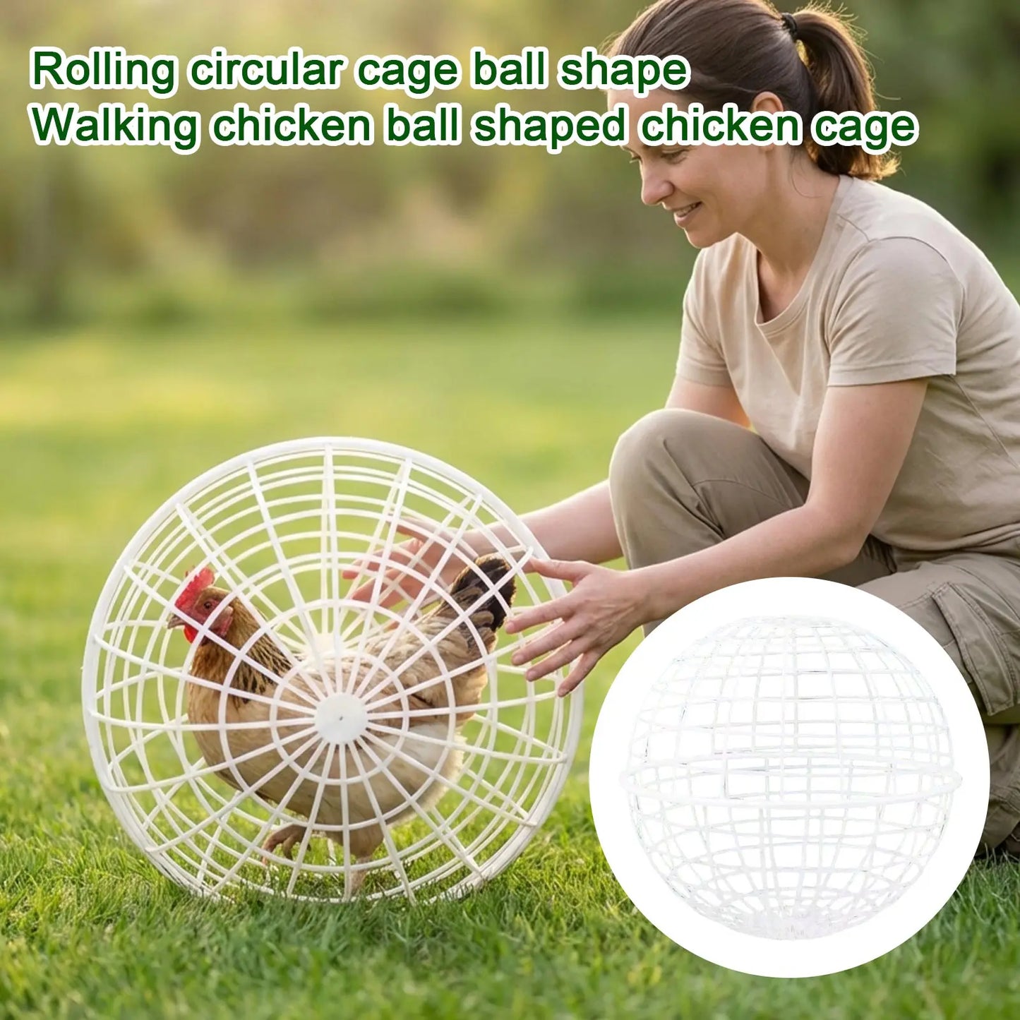 20cm Rollable Chicken Exercise Ball Cage