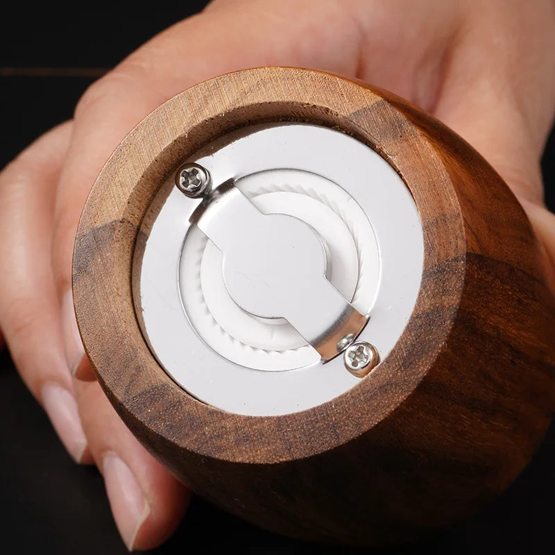 Hand-Crank Wooden Pepper Grinder