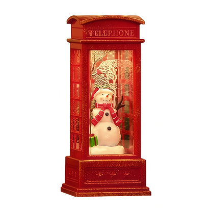 LED Christmas Telephone Booth Night Light