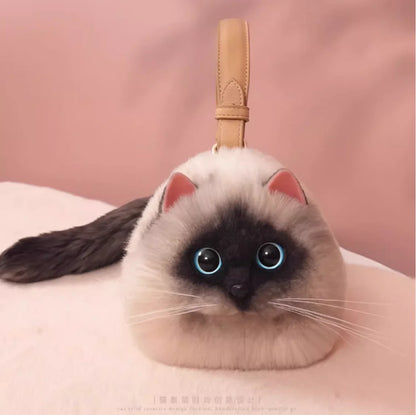 Cute Plush Cat Shoulder Bag